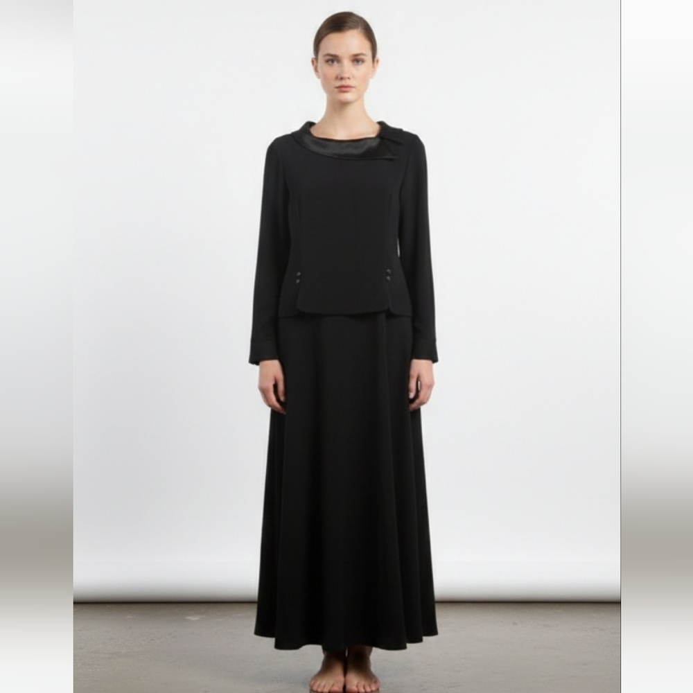 Vintage Julian Taylor Dress Black Layered Goth Maxi Grunge 16